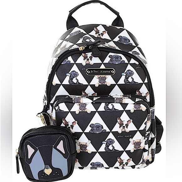 Betsey Johnson Bags Betsey Johnson Frenchie Pattern Design Backpack Poshmark